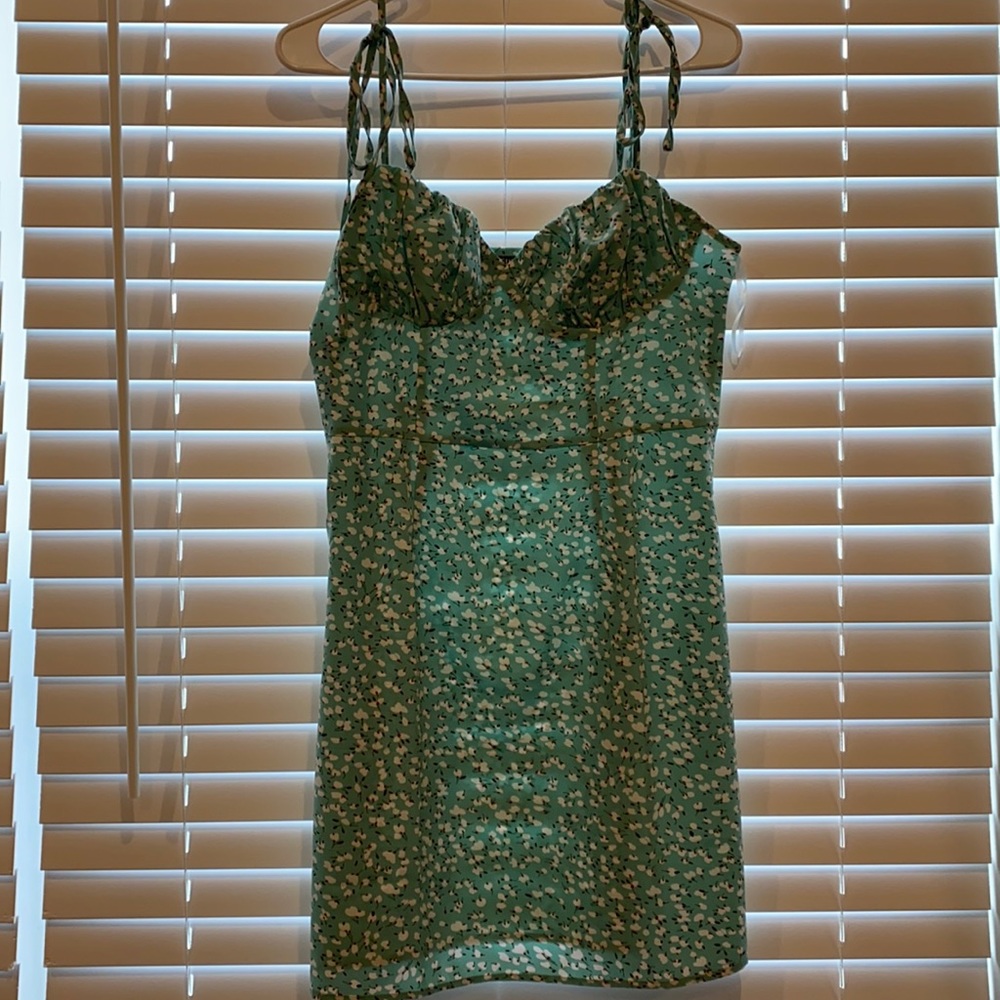 Adorable mint green floral mini dress